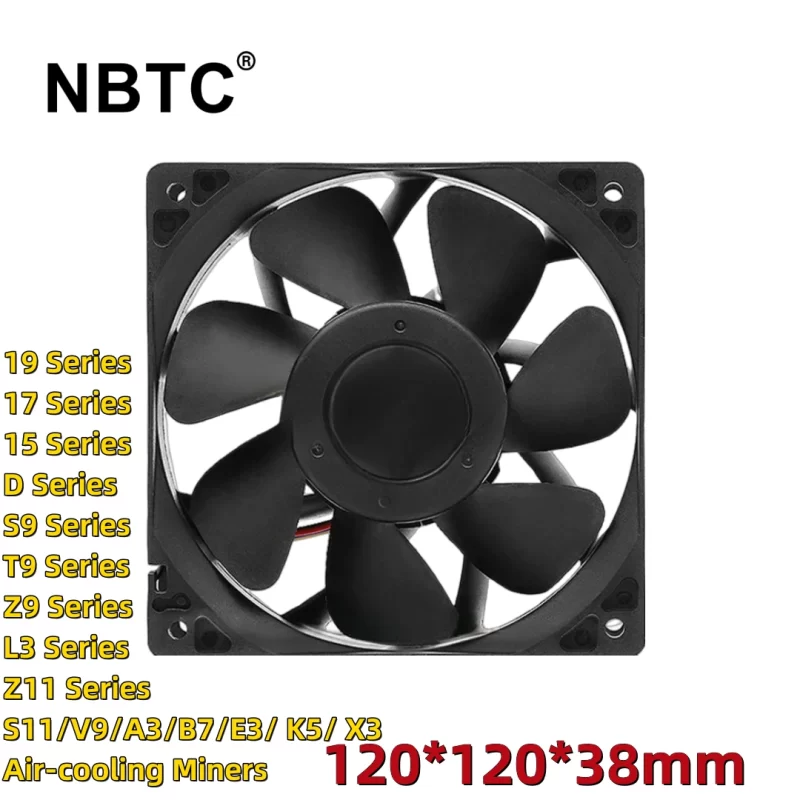 High quality Antminer Miner Cooling Fan 120mm*120mm*38mm 6000RMP
