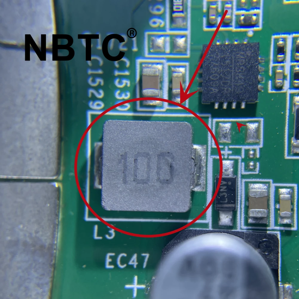 Original 10uH inductor marking 100 For Antminer S17 S19 NBTC